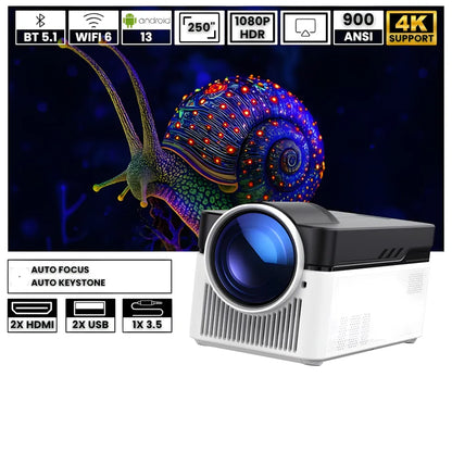 Proiettore home cinema ultra corta focale Full HD: Android 11, 900 ANSI lumen, autofocus, Wi-Fi 6 e immagine gigante a pochi centimetri dal muro