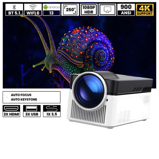 Proiettore home cinema ultra corta focale Full HD: Android 11, 900 ANSI lumen, autofocus, Wi-Fi 6 e immagine gigante a pochi centimetri dal muro