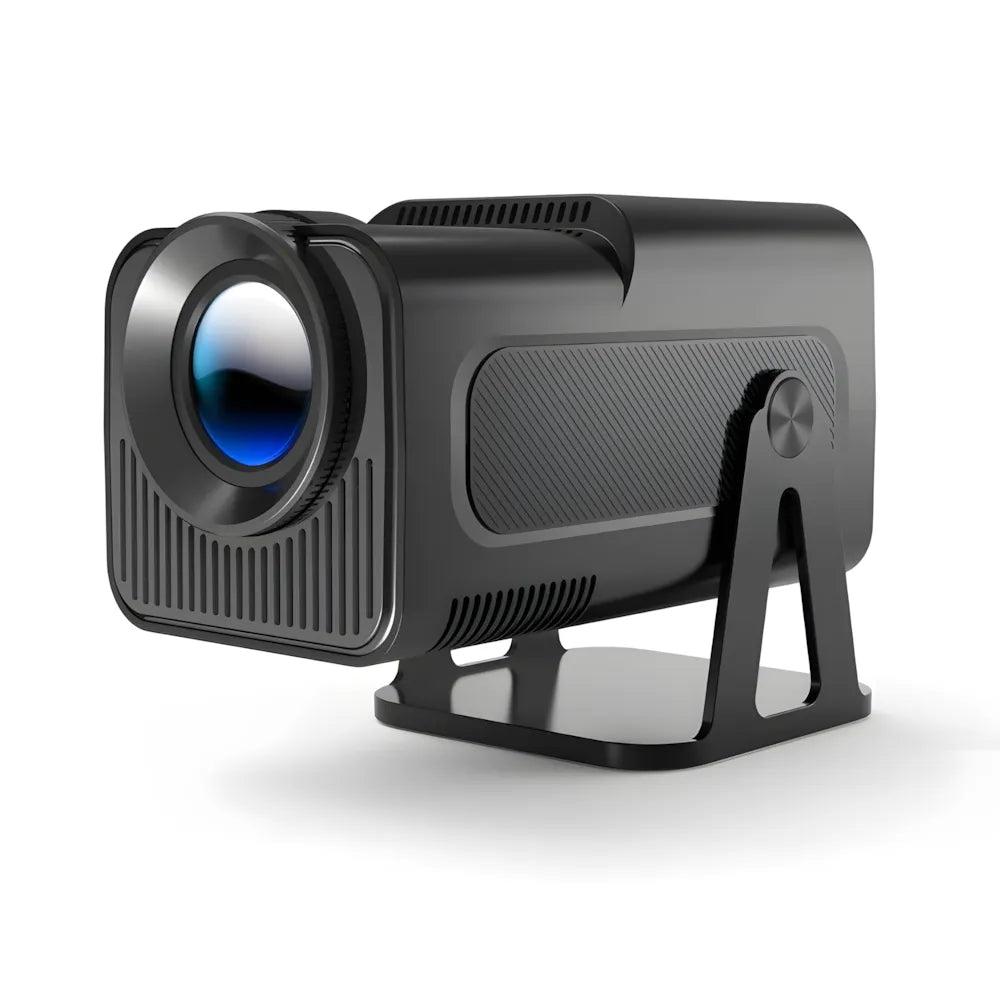 Proiettore portatile smart Full HD 1080p: Android 13, 500 ANSI lumen, base rotante, Wi-Fi 6 e streaming Netflix ovunque
