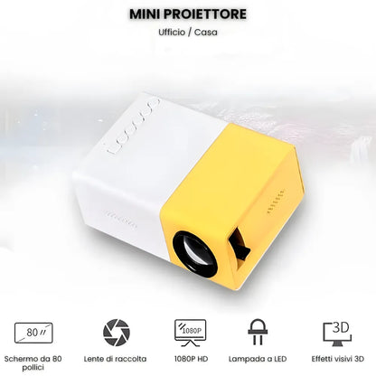 Mini Proiettore Portatile Plug & Play – Cinema Ovunque Senza Complicazioni