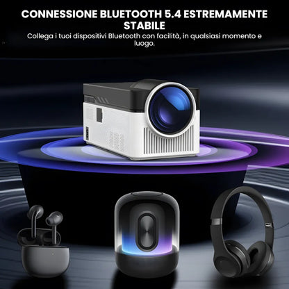 Proiettore home cinema ultra corta focale Full HD: Android 11, 900 ANSI lumen, autofocus, Wi-Fi 6 e immagine gigante a pochi centimetri dal muro