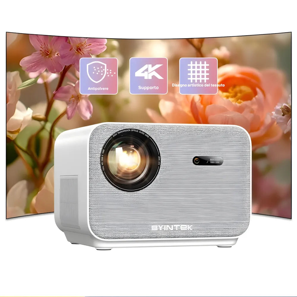 Proiettore Full HD Android: autofocus, Wi-Fi 6, Bluetooth 5.2 e streaming wireless fino a 300 pollici senza TV