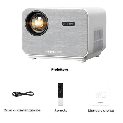 Proiettore Full HD Android: autofocus, Wi-Fi 6, Bluetooth 5.2 e streaming wireless fino a 300 pollici senza TV