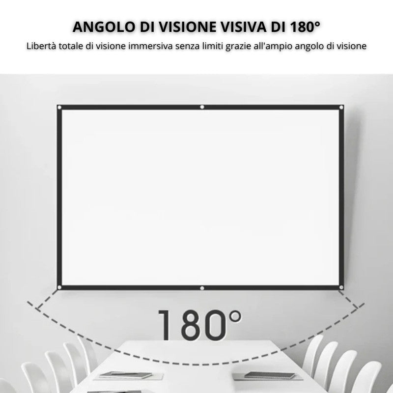 Schermo Portatile per Proiettore 180° con Colori Brillanti e Facile da Installare