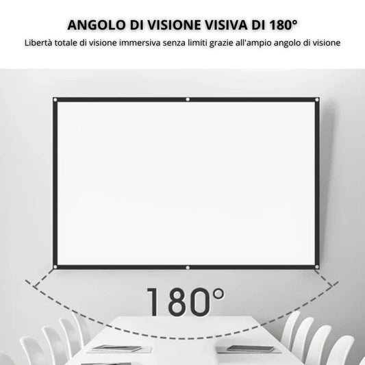Schermo Portatile per Proiettore 180° con Colori Brillanti e Facile da Installare