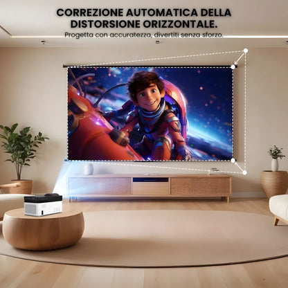 Proiettore home cinema ultra corta focale Full HD: Android 11, 900 ANSI lumen, autofocus, Wi-Fi 6 e immagine gigante a pochi centimetri dal muro
