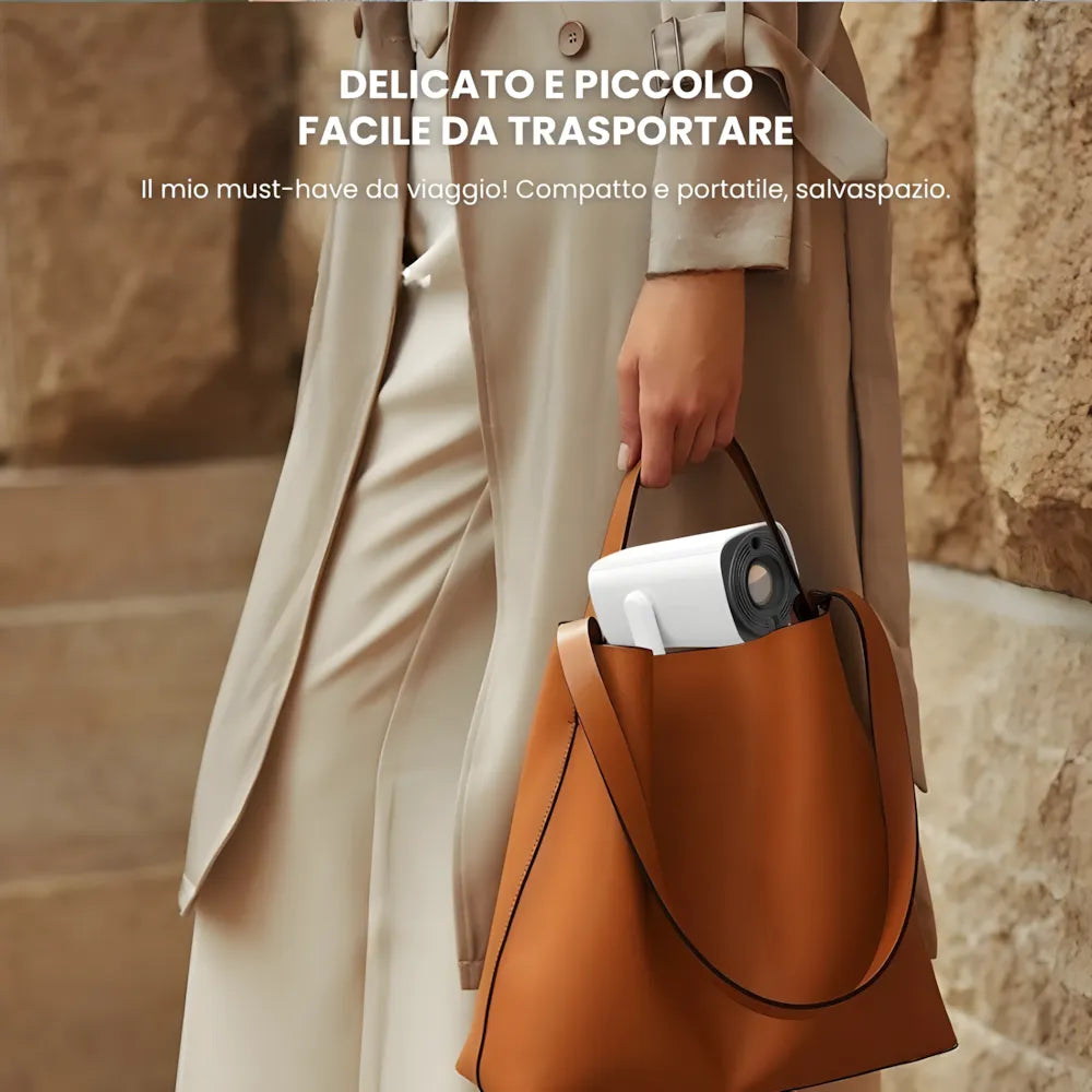 Proiettore Portatile Flessibile Android 11 – Angolo 230°, Autofocus, Batteria, WiFi 5G, Bluetooth 5.2, Audio 10W