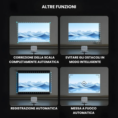Proiettore home cinema Full HD 1080p: Android 11, 800 ANSI lumen, autofocus, Wi-Fi e Bluetooth per immagini grandi e nitide ovunque