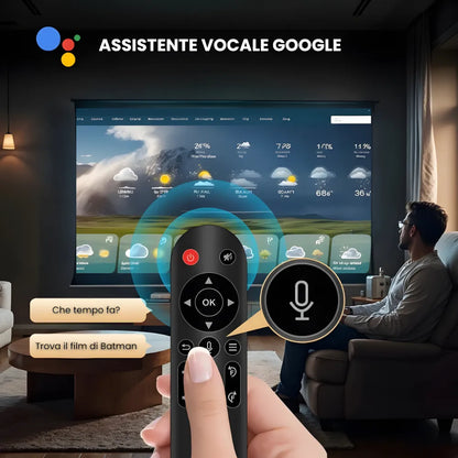 Proiettore portatile intelligente Full HD: cinema ovunque senza cavi, Android 11, WiFi 6 e autofocus per immagini perfette