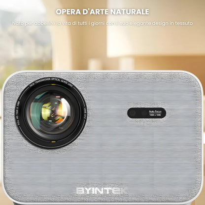 Proiettore Full HD Android: autofocus, Wi-Fi 6, Bluetooth 5.2 e streaming wireless fino a 300 pollici senza TV