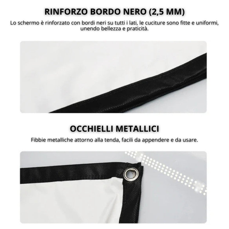 Schermo Portatile per Proiettore 180° con Colori Brillanti e Facile da Installare