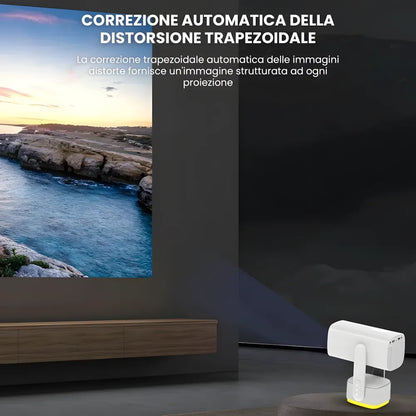 Proiettore Portatile Flessibile Android 11 – Angolo 230°, Autofocus, Batteria, WiFi 5G, Bluetooth 5.2, Audio 10W