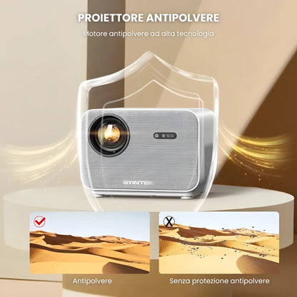 Proiettore Full HD Android: autofocus, Wi-Fi 6, Bluetooth 5.2 e streaming wireless fino a 300 pollici senza TV
