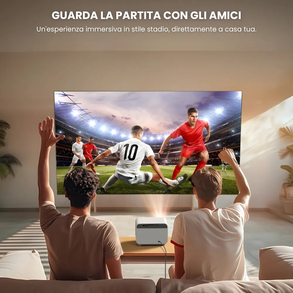 Proiettore Full HD Android: autofocus, Wi-Fi 6, Bluetooth 5.2 e streaming wireless fino a 300 pollici senza TV
