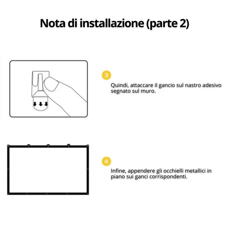 Schermo Portatile per Proiettore 180° con Colori Brillanti e Facile da Installare