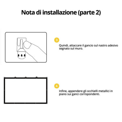Schermo Portatile per Proiettore 180° con Colori Brillanti e Facile da Installare