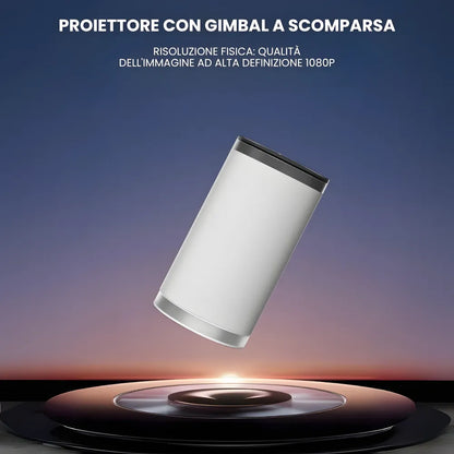 Mini proiettore portatile Android 13: 500 ANSI lumen, Wi-Fi 5G, rotazione 90°, plug and play per cinema ovunque